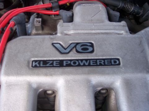 1996 Ford Probe - The intake manifold clearly shows 'V6' and 'KLZE POWERED' markings.