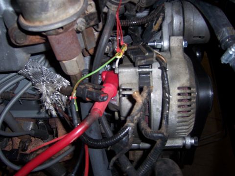 1991 Ford Bronco - I had to re-clock the rear of the alt. to make it easier to get the plug and cable on. It's really easy to do. It also let me see how warn…