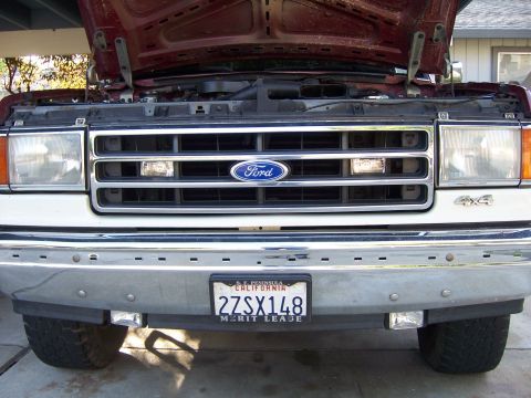 1991 Ford Bronco - Added some lights behind the grill and under the bumper and tied them into the toggle witch panel in the cab.