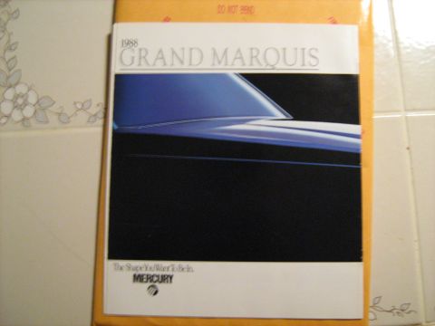 1988 Mercury Grand Marquis - Sales Brochure, back cover