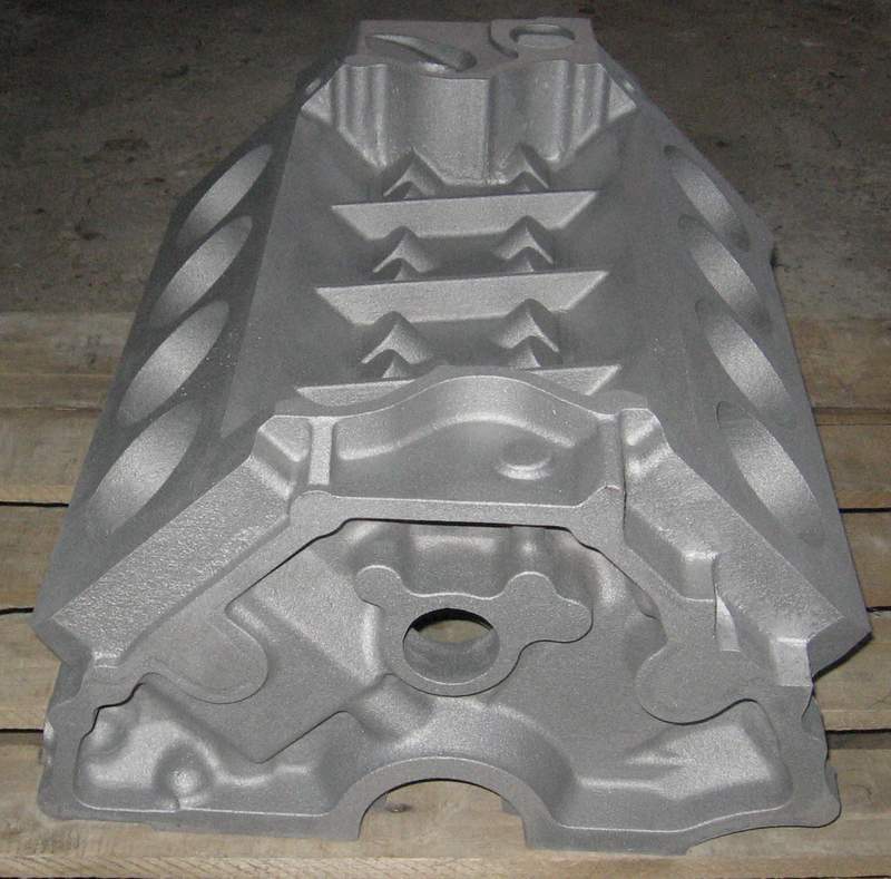 First test block cast in aluminum