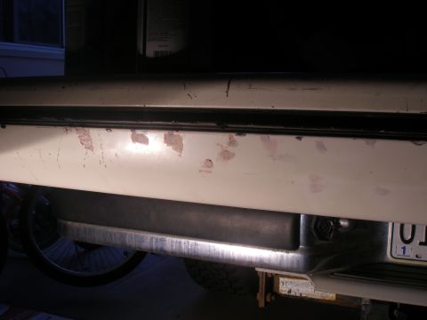 1990 Ford Bronco - Bondo applied in the holes to help flush it out. Pre sanding