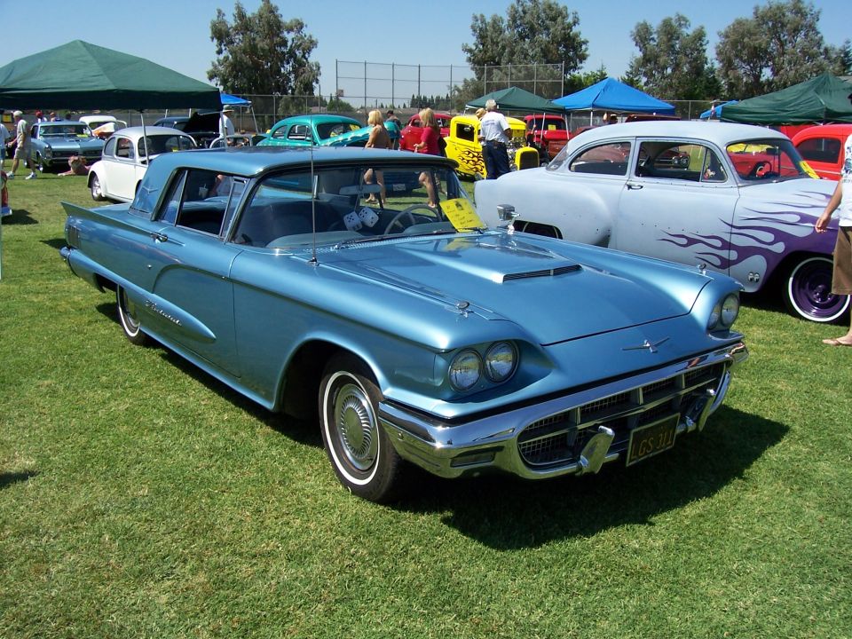 Blue 1958 Ford Thunderbird 3q-front view