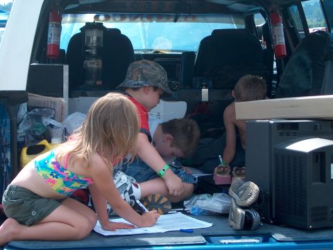 1978 Ford Bronco - Coloring and playing video games in Ken's Bronco.