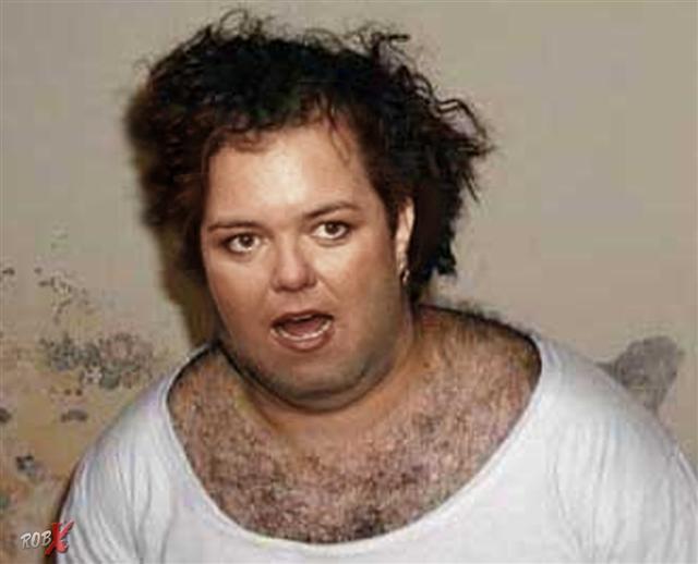 Rosie O'Donnell with prominent chest hair