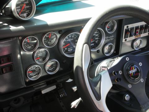 1998 Ford Crown Victoria - Custom dashboard features a variety of aftermarket gauges and a Grant steering wheel.