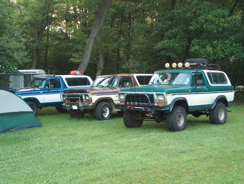 1978 Ford Bronco - PhillyBronco's,Mudman78's and Ken's Broncos at the campground.