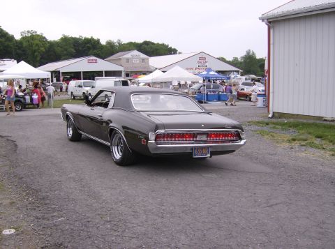 1970 Ford Ranchero - Rear view of a 1970 Mercury Cougar XR-7 at an outdoor car show.