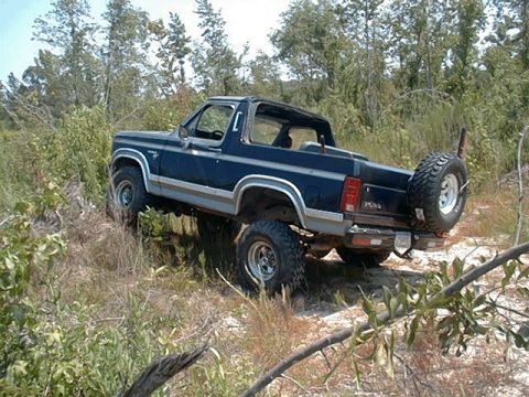 1980 Ford Bronco - flexing the bronco could got more but son said things kept siding off the dash