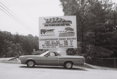 1973 Ford Ranchero - The Brick outside Maryland International Raceway (Budd's Creek). Too bad I couldn't stick around, Pinks was being filmed in a few days.