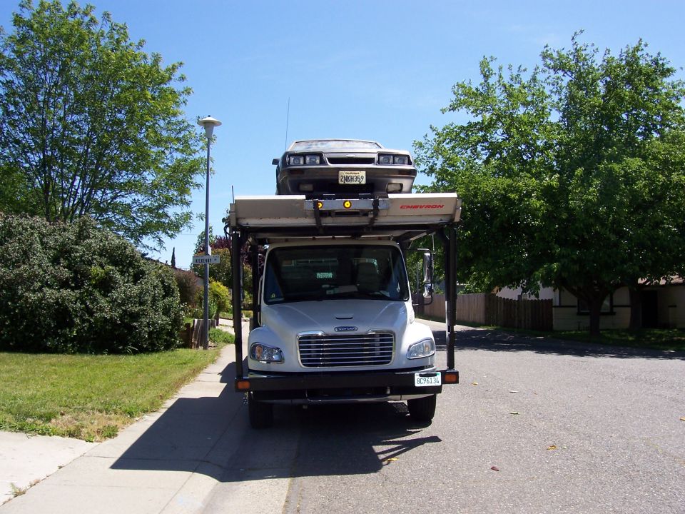 this is a full front view of the tow and mustang