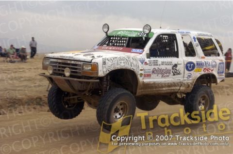 1992 Ford Explorer - This modified SUV is equipped for off-road racing, extensive modifications for durability and performance.