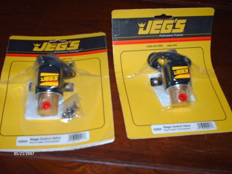 1982 Ford F-100 - Two JEG's Stage Control Valves are shown in their original packaging, with part number 63000 visible.