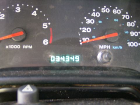 2004 Jeep Wrangler - The odometer reads 34,349 miles on this vehicle's dashboard.