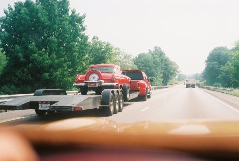 1973 Ford Ranchero - T-bird on a trailer. Didn't see it, but it probably went to Carlisle.