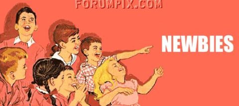 1993 Ford Taurus - Children pointing at text that says NEWBIES, with website logos in the background.