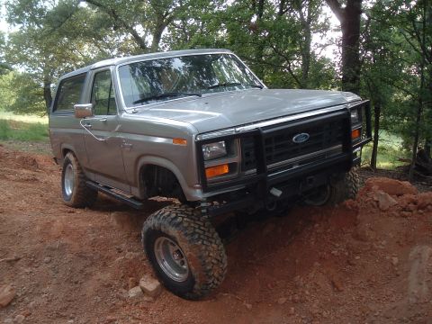 1986 Ford Bronco - Here it is with some custom bumpers, a 4" ttb lift with tuff country springs, and rear add a leaf.