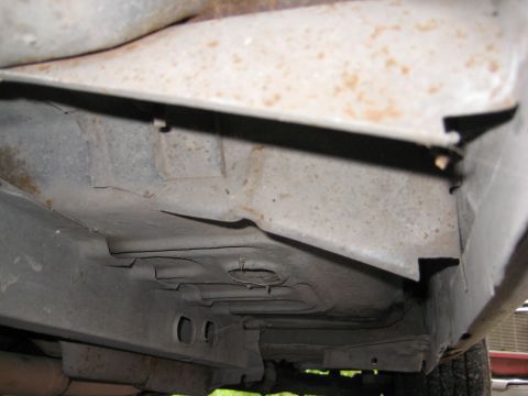 1970 Ford Ranchero - under view of front right side -floor pan area