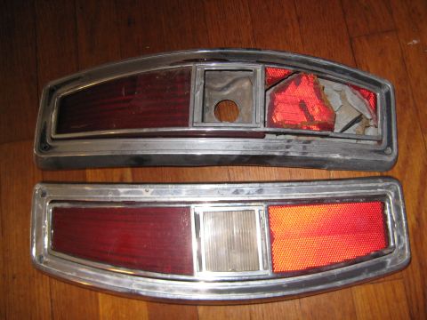 1970 Ford Ranchero - taillight assemblies- found at junkyard in office hanging on wall $20 for pair -old man didn't really know what they were for.