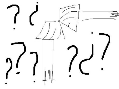 1985 Toyota Hilux - A diagram with question marks and a drawing of a fan or propeller is shown.