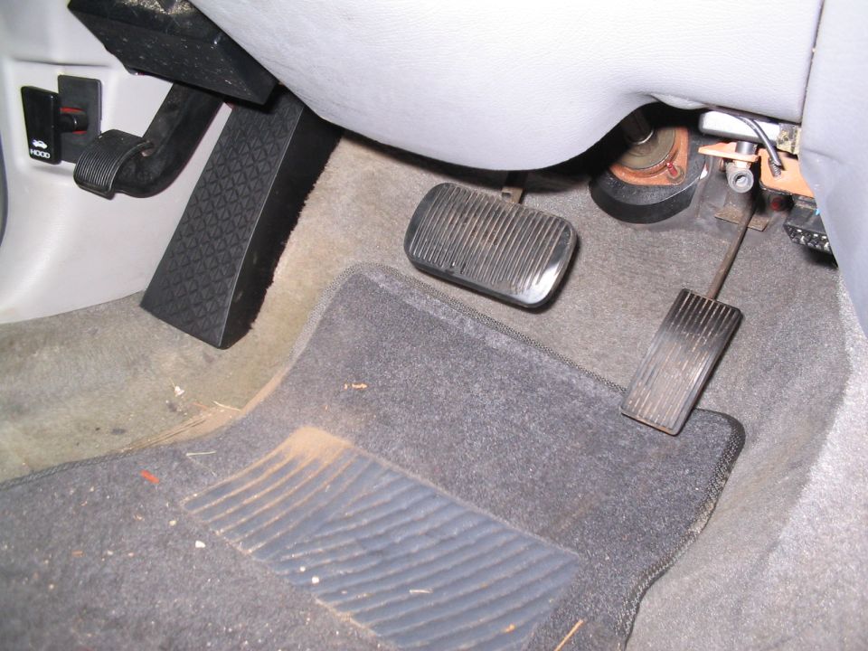 Mazda RX-8 deadpedal installed. braced it against the kickpanel and drilled two holes for mounting. Works GREAT.