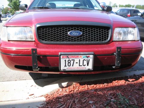 2001 Ford Crown Victoria - Got my plates that week too! Brackets were small but would have to remove the bumper to remove them. Plus I found that something had impact…
