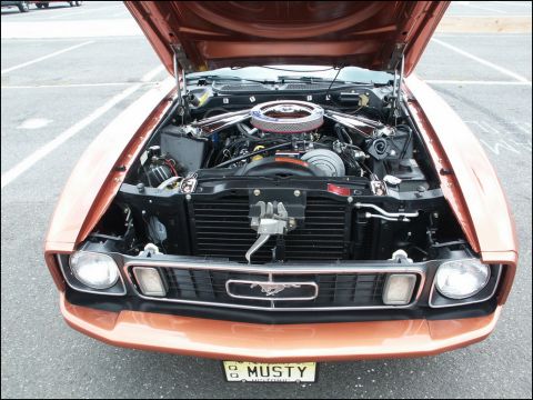 2001 Mercury Grand Marquis - The front grille and overall body style indicate this is a 1971 Ford Mustang, not a 2001 Mercury Grand Marquis.