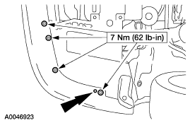 2001 Ford Crown Victoria - This diagram illustrates the torque specifications for securing a vehicle component.