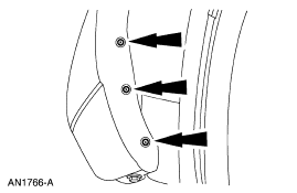 2001 Ford Crown Victoria - Diagram illustrates screw locations on a vehicle component.