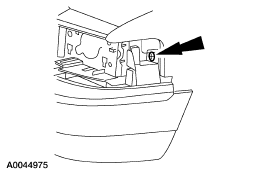 2001 Ford Crown Victoria - Diagram illustrating a specific part located in the front bumper area of a vehicle.