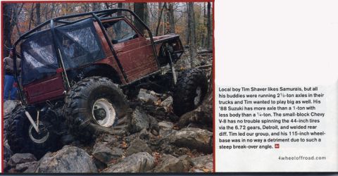 1981 Ford Bronco - This heavily modified off-road vehicle navigates a challenging rocky obstacle course.