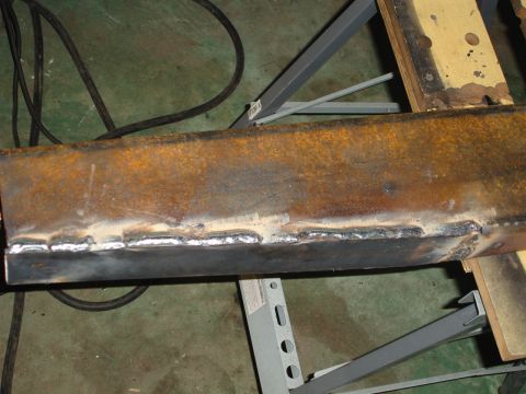 1989 Ford Bronco - This photo shows a metal beam that has been welded. There is no visible vehicle or year information.