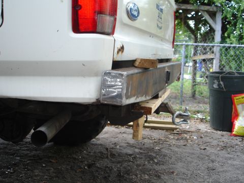 1989 Ford Bronco - Custom rear bumper fabrication on a white 1989 Ford Bronco.