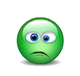 1989 Ford Bronco - A green smiley face emoji with a sad and worried expression.
