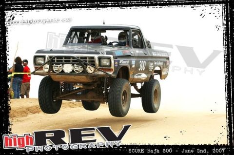 1992 Ford Explorer - This modified truck is airborne during a desert race event.