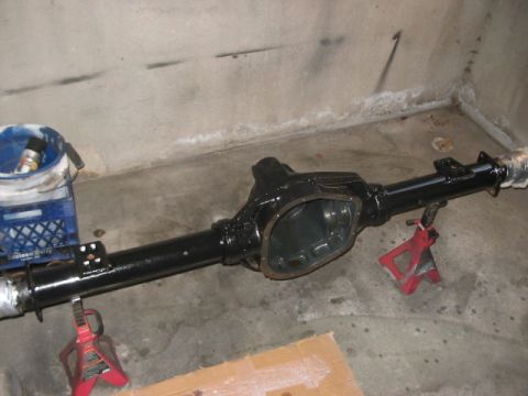 1991 Ford Bronco - Ford rear axle assembly, likely from a Bronco, undergoing maintenance or restoration.