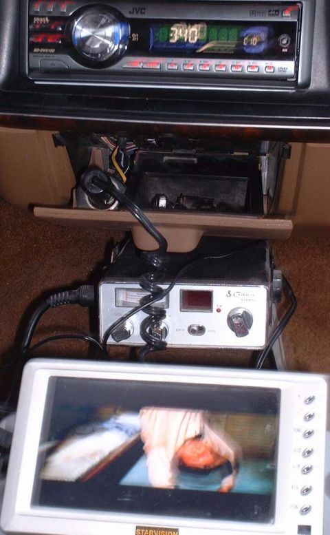 2006 Ford E350 - Cobra CB from the Bronco, and the LCD monitor.