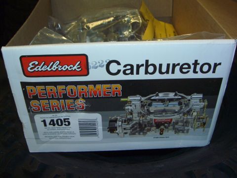 1974 Ford Bronco - Box for an Edelbrock Performer Series carburetor, part number 1405, is shown.