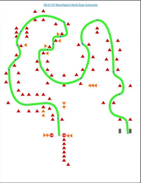 2001 Mercury Grand Marquis - A diagram shows an autocross course layout with various markers and a 'STOP' sign.