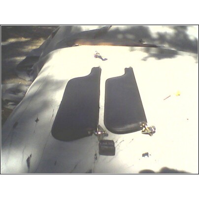 1973 Ford Ranchero - Two sun visors, likely for a classic car, are shown removed from the vehicle.