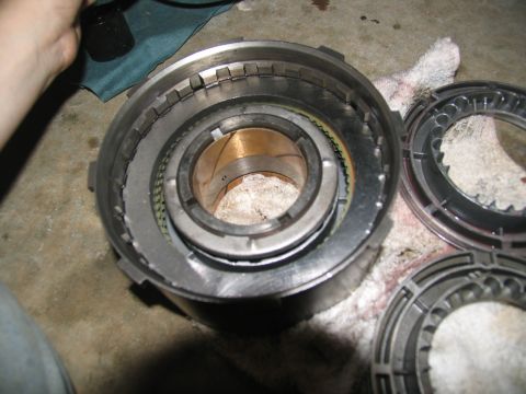 1978 Ford Bronco - Close-up of a disassembled automatic transmission drum, showing internal components.