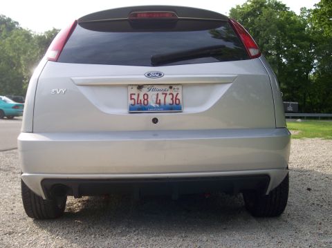 2003 Ford Focus - Rear view of a silver 2003 Ford Focus SVT hatchback.