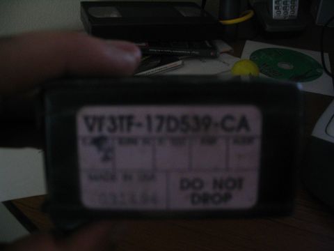 1994 Ford Bronco - A close-up of a part label with manufacturing information and handling instructions.