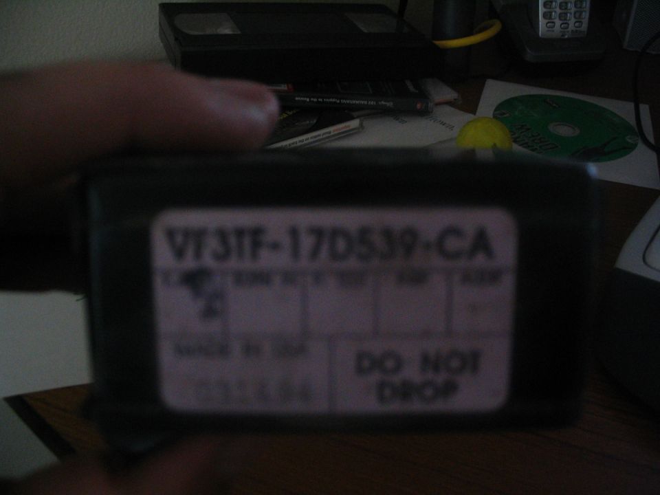 Ford module label reading VF3TF-17D539-CA with DO NOT DROP warning