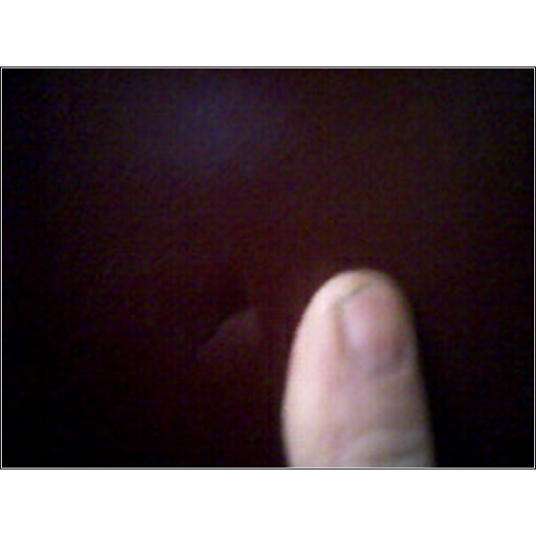 Close-up of a fingerprint on a dark, possibly automotive, surface