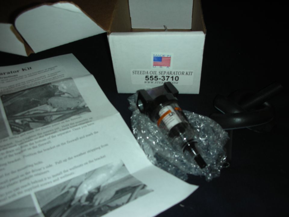 Steeda Oil Separator Kit, part number 555-3710, with instructions and box