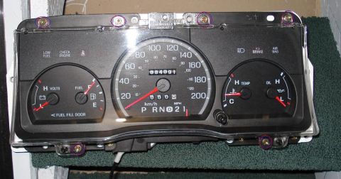 1999 Ford Crown Victoria - Instrument Cluster Lens Held in place by 6 screws (T-15 Torx)