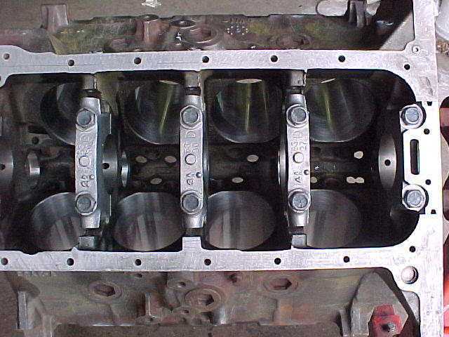 Bottom view C8AE-A hydraulic lifter side oiler block from a '68 Cougar GT-E