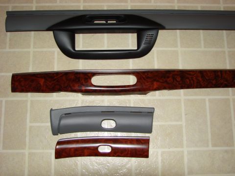 1997 Mercury Grand Marquis - Dash Pieces removed with "wood" removed. Note center portion is blacked out from the factory