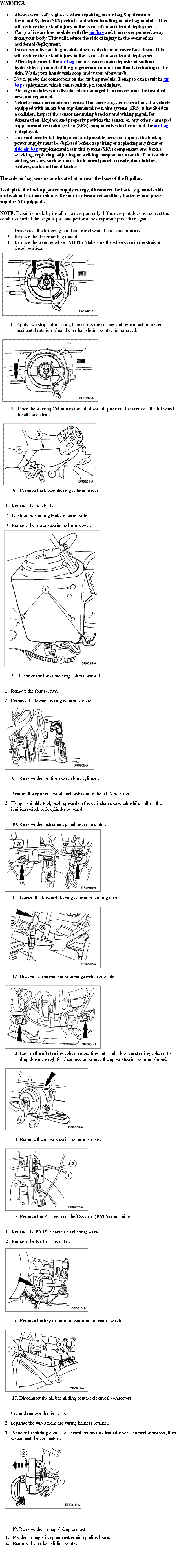 Clock Spring Removal Steps
